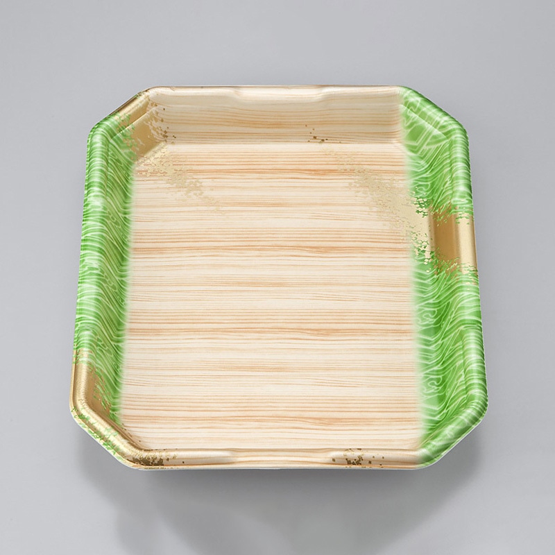 >シーピー化成 精肉用トレー L-カク2.5 浜唄緑 50枚/袋(ご注文単位8袋)【直送品】