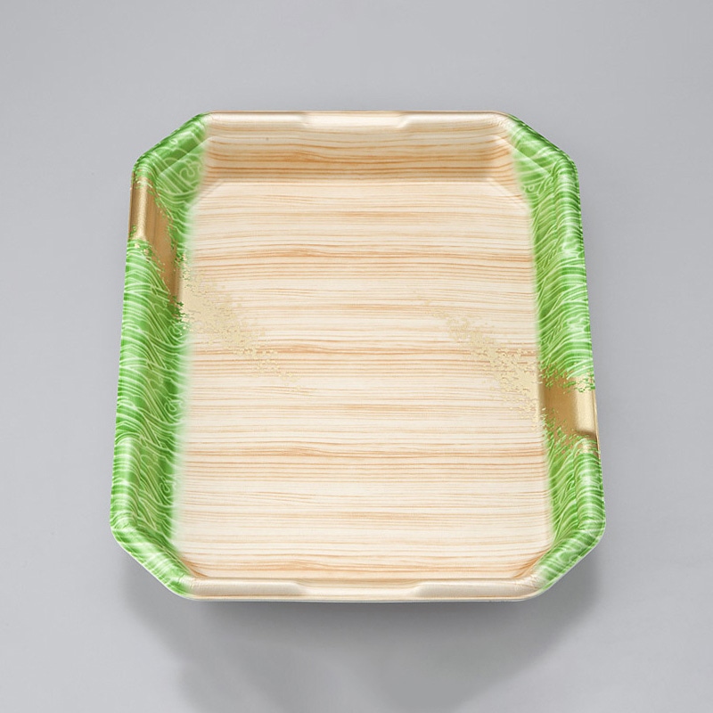 シーピー化成 精肉用トレー L-カク2.8 浜唄緑 50枚/袋（ご注文単位8袋）【直送品】