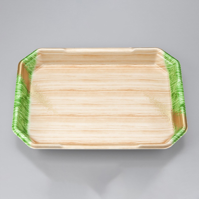 >シーピー化成 精肉用トレー L-カク4 浜唄緑 50枚/袋(ご注文単位6袋)【直送品】