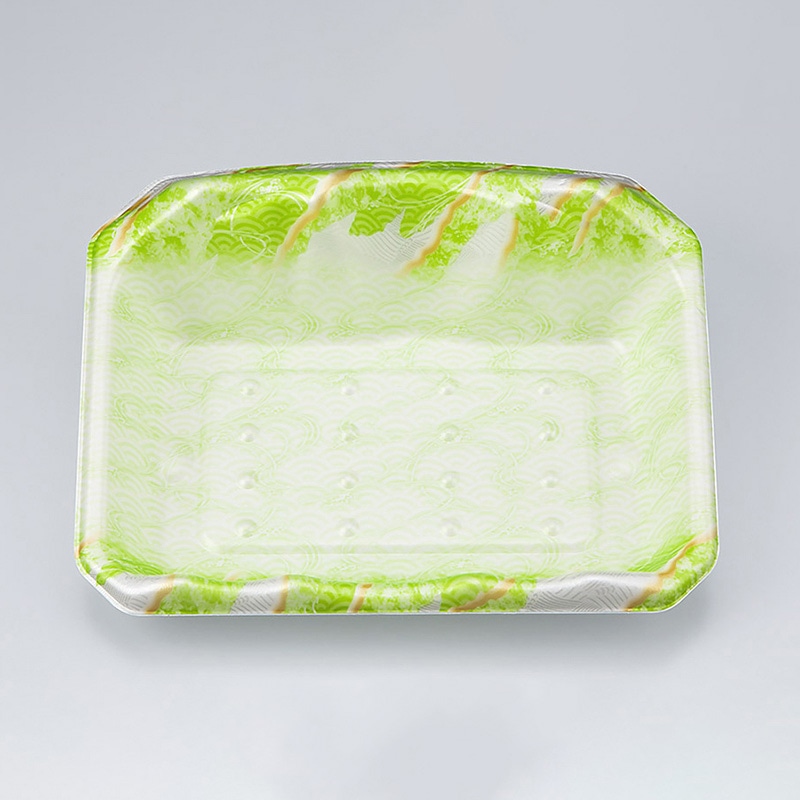 シーピー化成 刺身用トレー SFサシミ 64 大海緑 50枚/袋(ご注文単位16袋)【直送品】