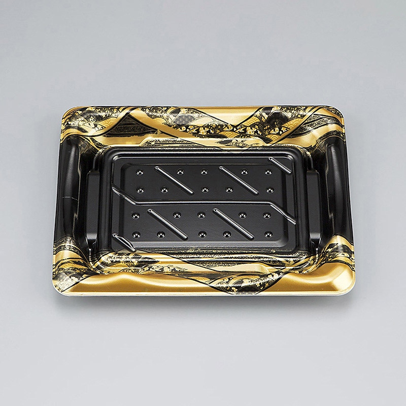 シーピー化成 寿司容器 SF港 本体 23 八重波黒 50枚/袋(ご注文単位24袋)【直送品】