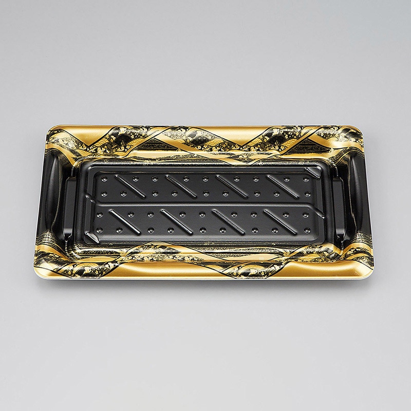 シーピー化成 寿司容器 SF港 本体 25 八重波黒 50枚/袋(ご注文単位16袋)【直送品】