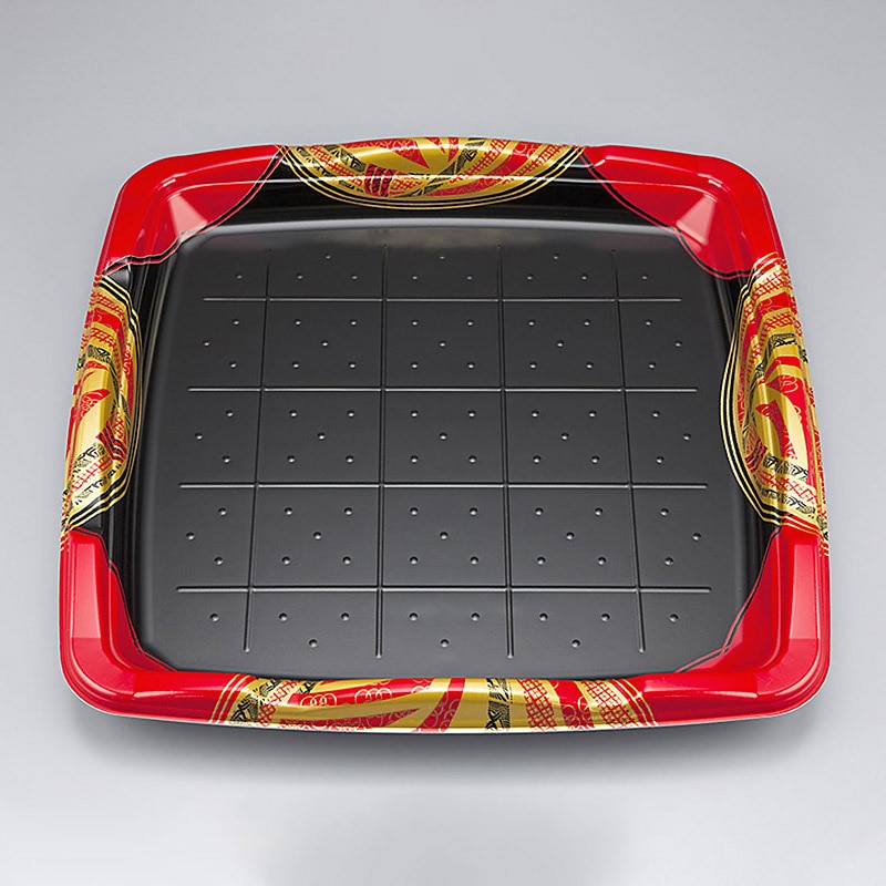 シーピー化成 寿司容器　SF剛力　本体 5 風雅赤 10枚/袋（ご注文単位16袋）【直送品】