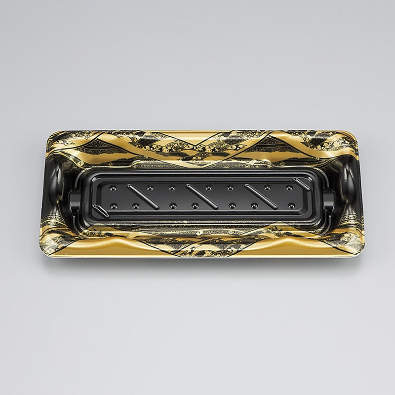 シーピー化成 寿司容器 SF港 本体 14 八重波黒 50枚/袋(ご注文単位24袋)【直送品】