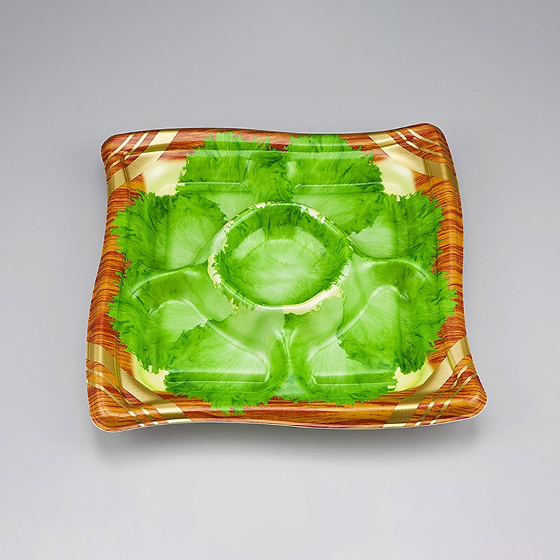 シーピー化成 オードブル容器 SFウイング 本体 275-5 ウッドL 10枚/袋(ご注文単位32袋)【直送品】