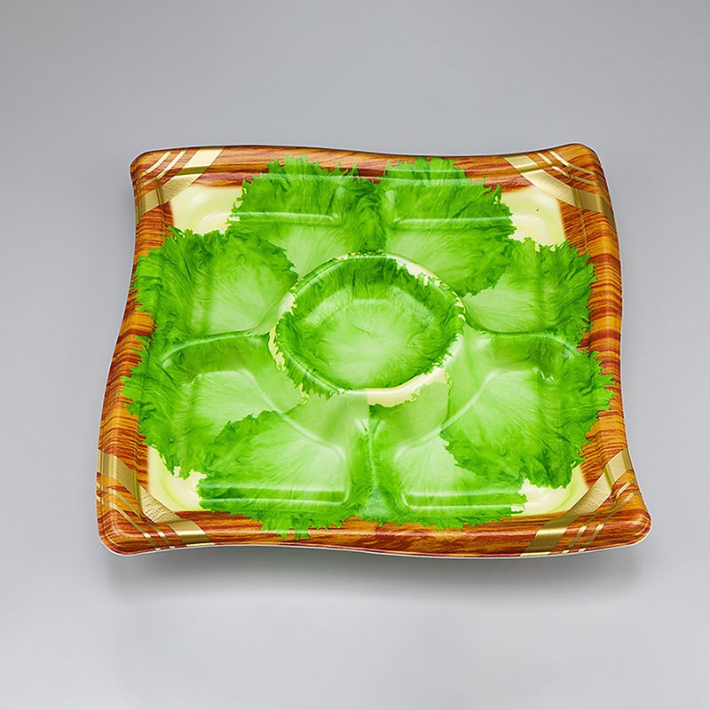 シーピー化成 オードブル容器 SFウイング 本体 310-5 ウッドL 10枚/袋(ご注文単位24袋)【直送品】