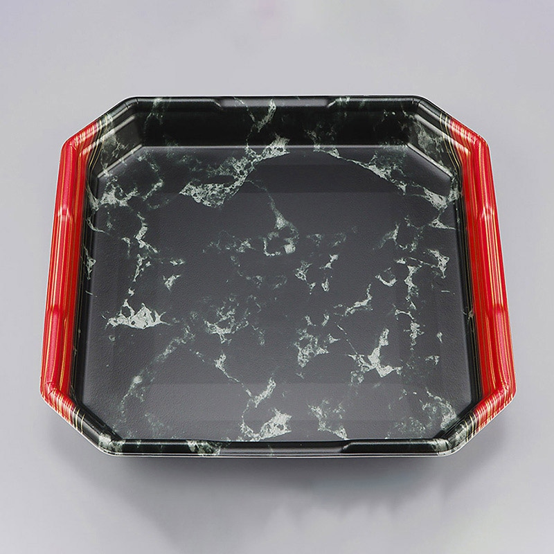 シーピー化成 精肉用トレー L-カク5 大理石赤 50枚/袋（ご注文単位6袋）【直送品】