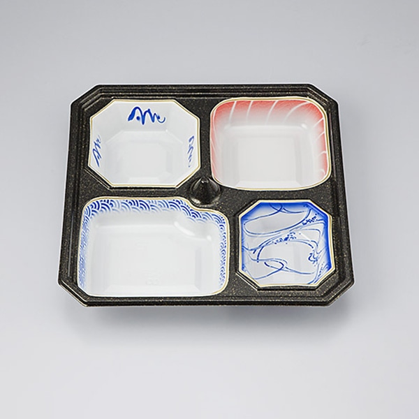 シーピー化成 仕出し容器 NU-250-A 中仕切下段 染錦 20枚/袋(ご注文単位8袋)【直送品】