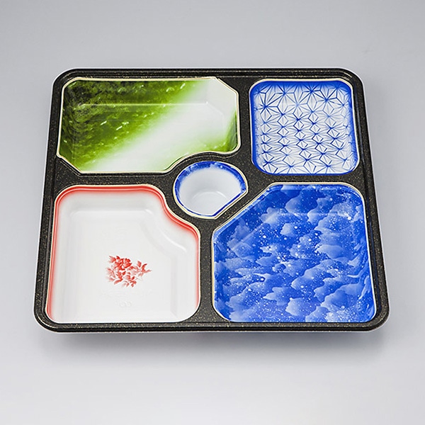 シーピー化成 仕出し容器 NU-250-B 中仕切上段 染錦 20枚/袋(ご注文単位8袋)【直送品】