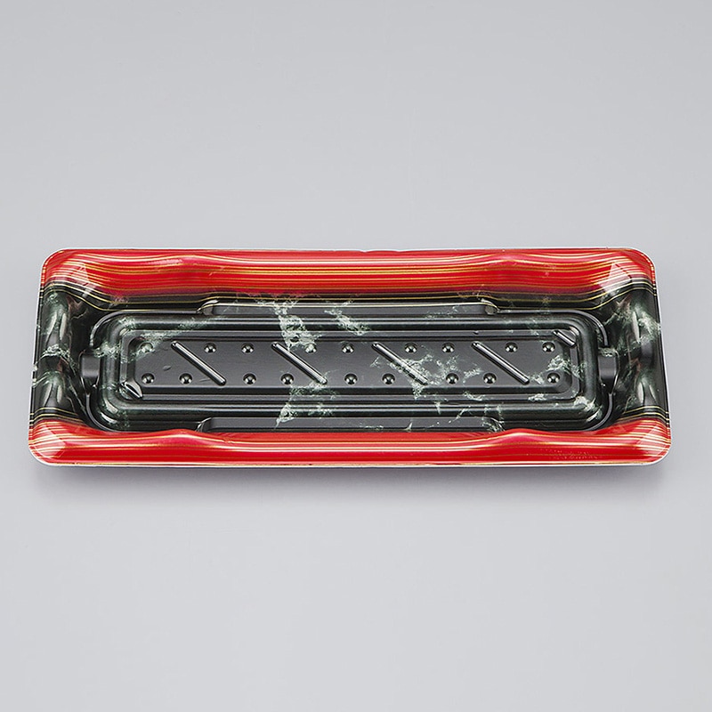 シーピー化成 寿司容器　SF港　本体 15 大理石赤 50枚/袋（ご注文単位24袋）【直送品】