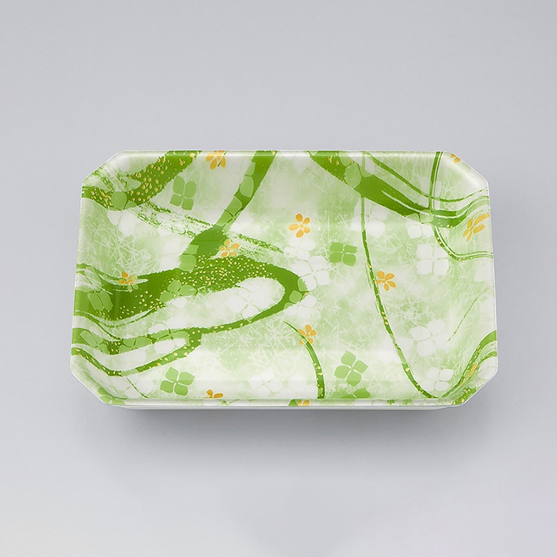 シーピー化成 惣菜用トレー V-惣菜36深 よつば緑 50枚/袋(ご注文単位32袋)【直送品】