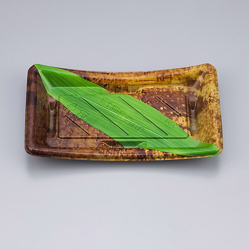 シーピー化成 寿司容器　BS海峡皿　本体 13 陶笹 50枚/袋（ご注文単位30袋）【直送品】