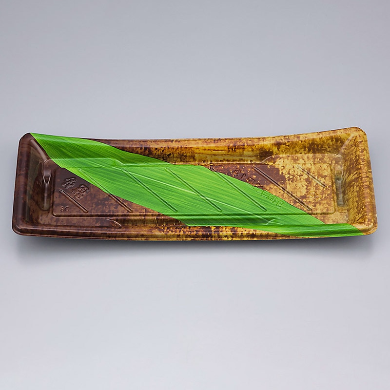 シーピー化成 寿司容器　BS海峡皿　本体 16 陶笹 50枚/袋（ご注文単位16袋）【直送品】