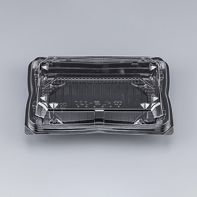 シーピー化成 嵌合フードパック KL華-320(N) 黒 50枚/袋(ご注文単位24袋)【直送品】