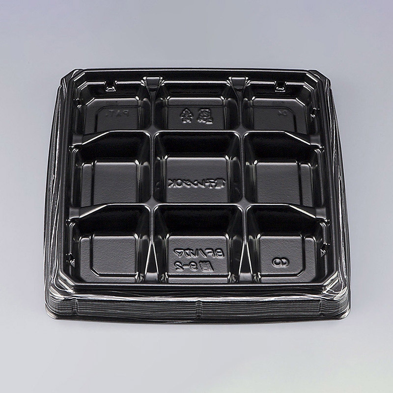 シーピー化成 弁当容器　BFハカマ膳　本体 9-2（N） 黒板目 50枚/袋（ご注文単位8袋）【直送品】