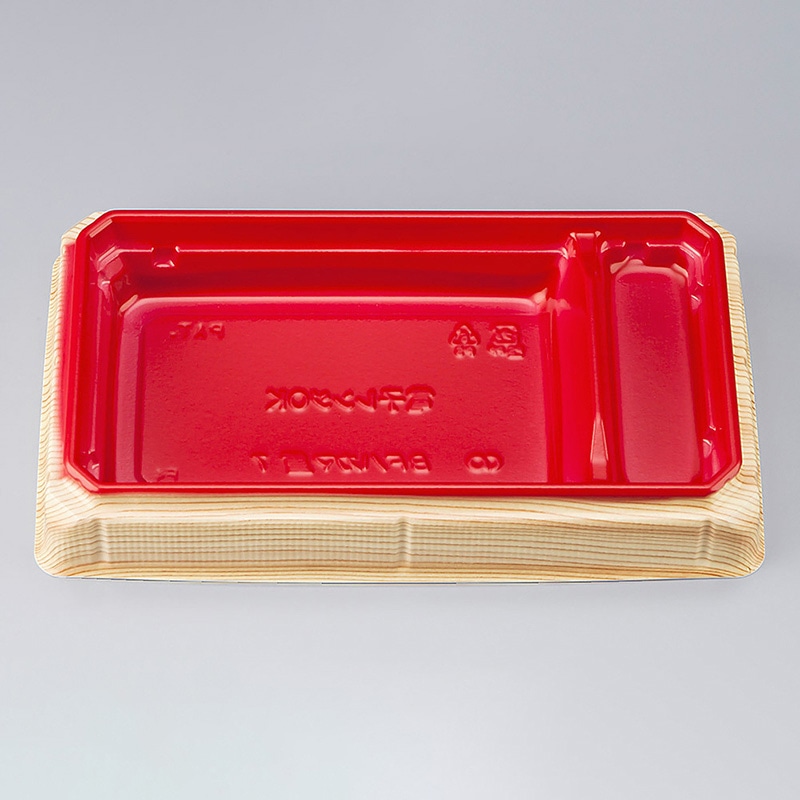 シーピー化成 お重容器 BFハカマ重 本体 7(N) 杉板赤 50枚/袋(ご注文単位16袋)【直送品】