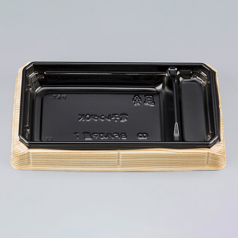 シーピー化成 お重容器 BFハカマ重 本体 7(N) 杉板黒 50枚/袋(ご注文単位16袋)【直送品】