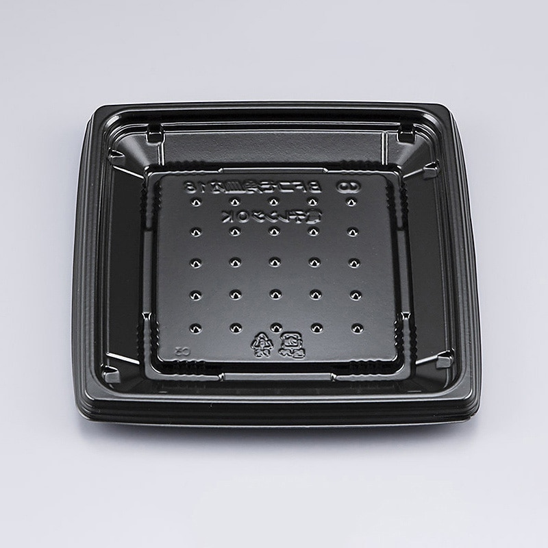 シーピー化成 惣菜容器 BFコモ角皿内 本体 18(N) 黒 50枚/袋(ご注文単位12袋)【直送品】