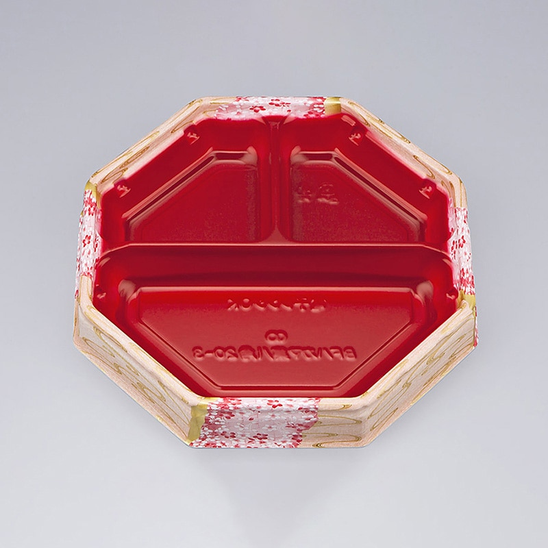 シーピー化成 米飯容器 BFハカマ集八角 本体 20-3(N) 花風月 50枚/袋(ご注文単位12袋)【直送品】