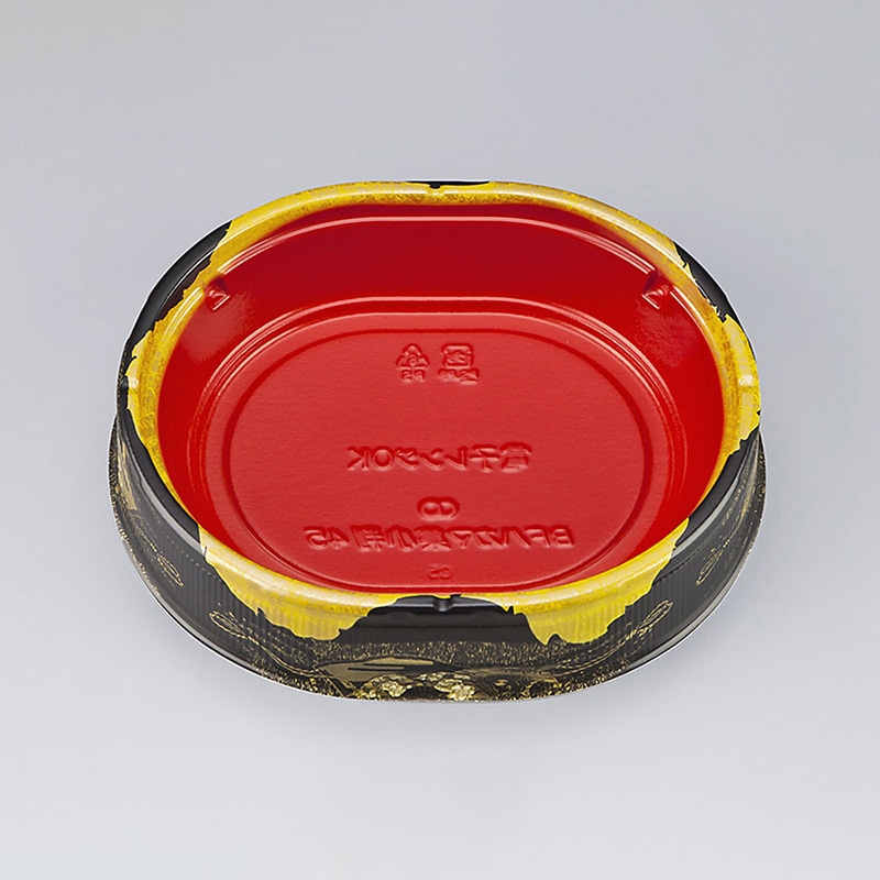 シーピー化成 米飯容器　BFハカマ集小判　本体 45（N） みやこ扇赤 50枚/袋（ご注文単位8袋）【直送品】