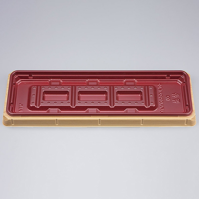 シーピー化成 うなぎ容器　UFハカマウナギ　本体 35（N） 杉板赤 50枚/袋（ご注文単位10袋）【直送品】