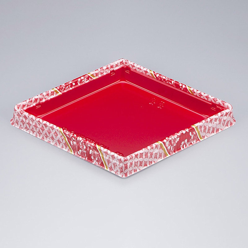 シーピー化成 惣菜容器　UFハカマ折ヒシ　本体・蓋セット 中（N） 花織 50枚/袋（ご注文単位8袋）【直送品】