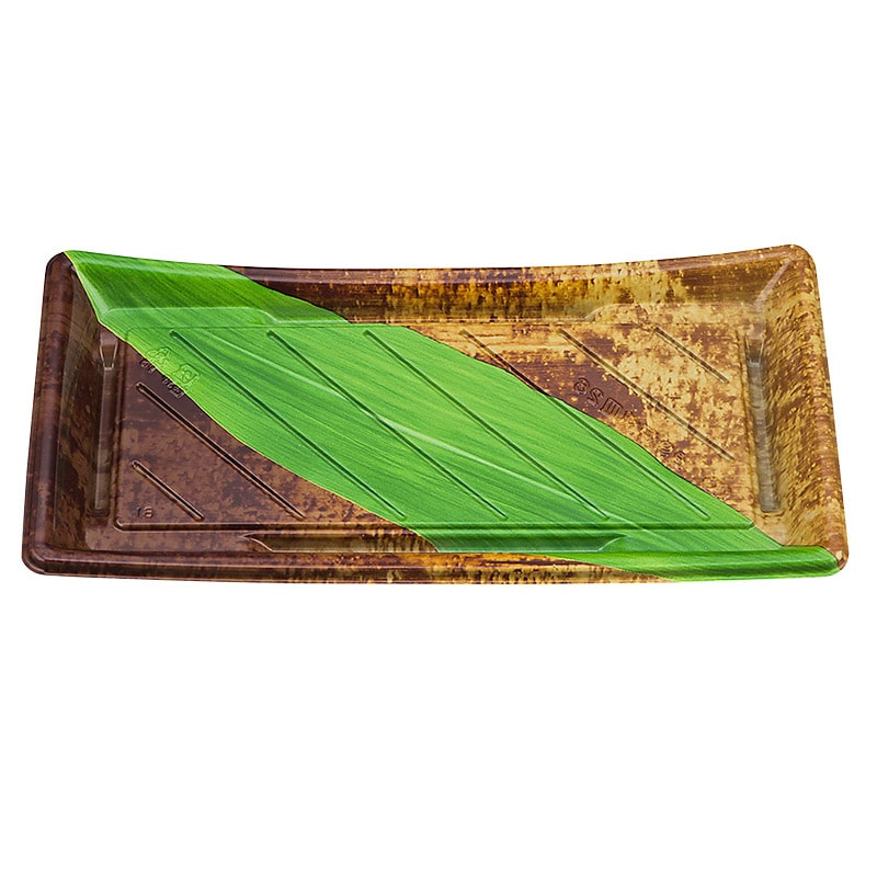 シーピー化成 寿司容器　BS海峡皿　本体 26（N） 陶笹 50枚/袋（ご注文単位16袋）【直送品】