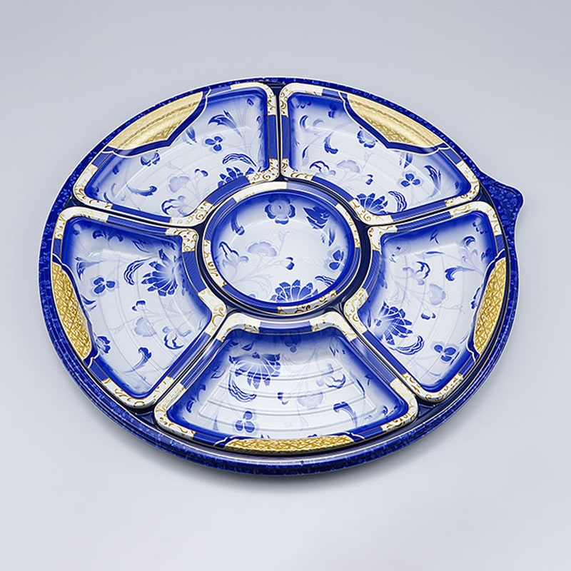 シーピー化成 オードブル容器 NUオードブル 本体 37 カトレア青 10枚/袋(ご注文単位12袋)【直送品】