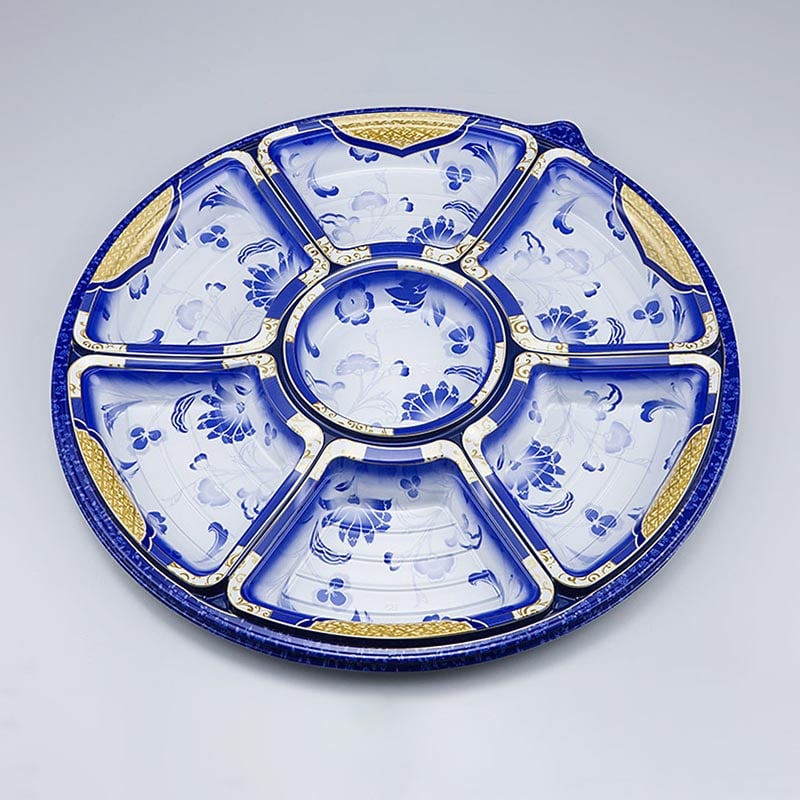 >シーピー化成 オードブル容器 NUオードブル 本体 39 カトレア青 10枚/袋(ご注文単位8袋)【直送品】