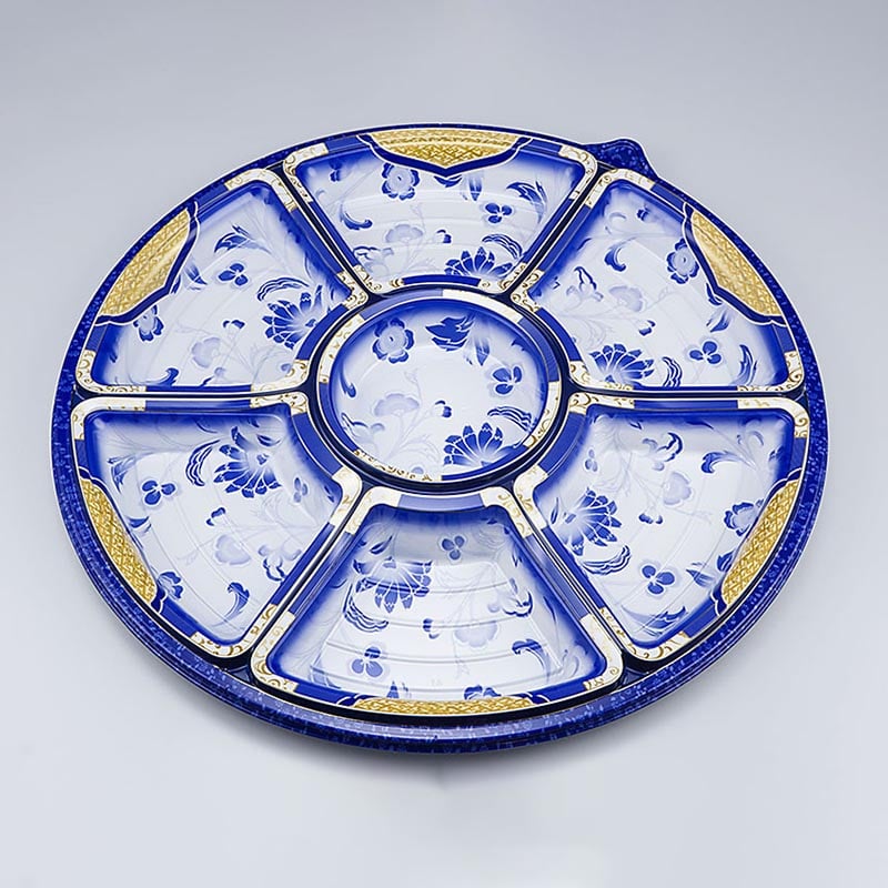 >シーピー化成 オードブル容器 NUオードブル 本体 40 カトレア青 10枚/袋(ご注文単位8袋)【直送品】