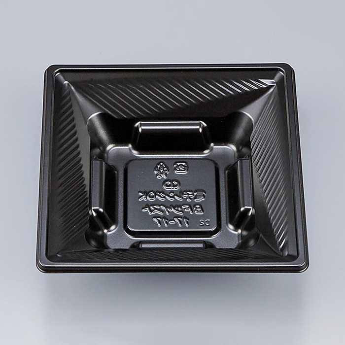 シーピー化成 弁当容器 BFツイスト 本体 17-17 黒 50枚/袋(ご注文単位18袋)【直送品】