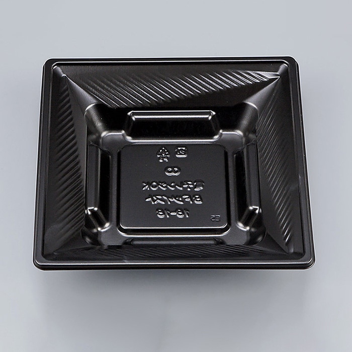 シーピー化成 弁当容器 BFツイスト 本体 18-18 黒 50枚/袋(ご注文単位16袋)【直送品】