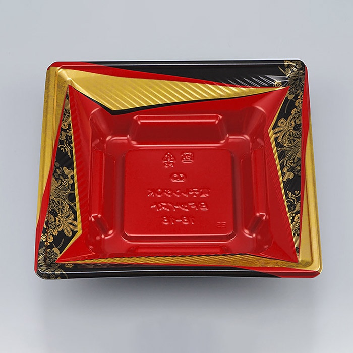 シーピー化成 弁当容器 BFツイスト 本体 18-18 辻風赤 50枚/袋(ご注文単位16袋)【直送品】