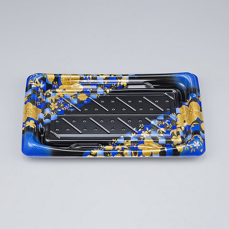 >シーピー化成 寿司容器 SFうま皿 本体 25 花雅青 50枚/袋(ご注文単位16袋)【直送品】