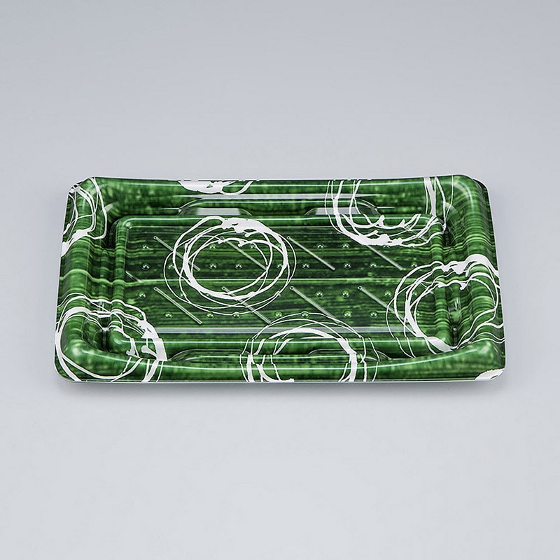 >シーピー化成 寿司容器 SFうま皿 本体 25 陶雲緑 50枚/袋(ご注文単位16袋)【直送品】