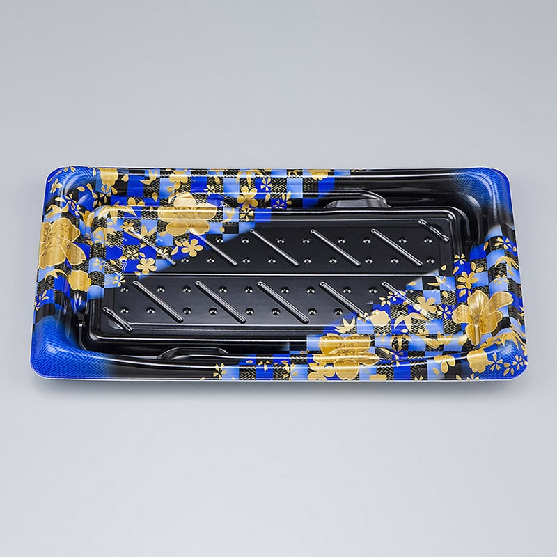 シーピー化成 寿司容器 SFうま皿 本体 26 花雅青 50枚/袋(ご注文単位16袋)【直送品】