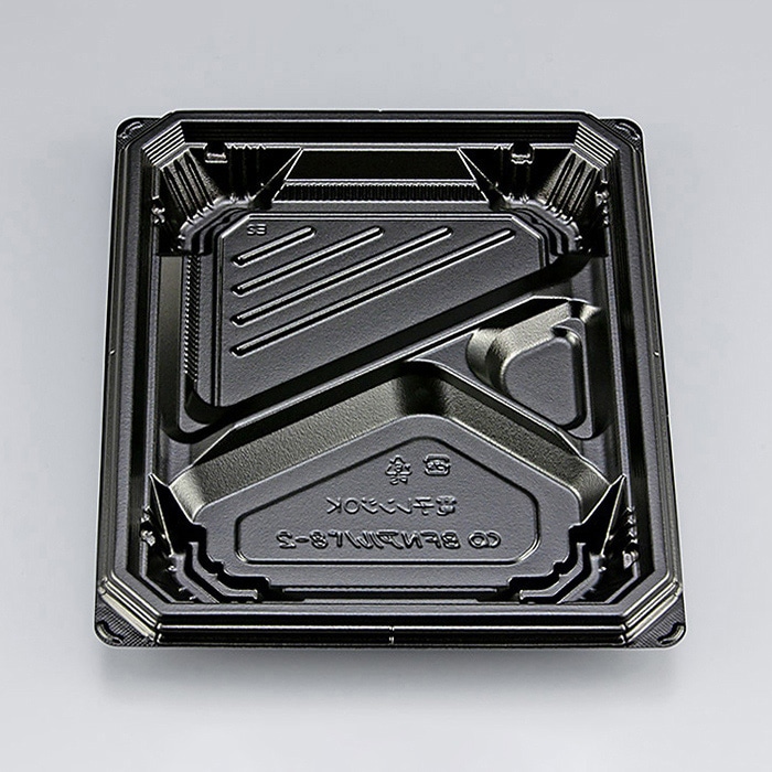 シーピー化成 弁当容器 BFNアルバ 本体 8-2 黒 50枚/袋(ご注文単位12袋)【直送品】