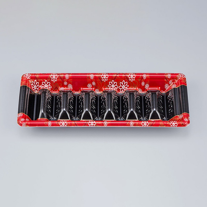 シーピー化成 寿司容器 SF和角巻段 本体 26-10 花格子赤 50枚/袋(ご注文単位20袋)【直送品】