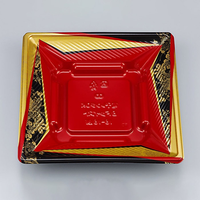 シーピー化成 弁当容器　BFツイスト　本体 18-18 辻風赤 50枚/袋（ご注文単位16袋）【直送品】