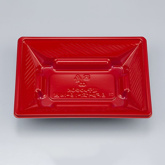 シーピー化成 弁当容器　BFツイスト　本体 19-14浅 朱 50枚/袋（ご注文単位24袋）【直送品】