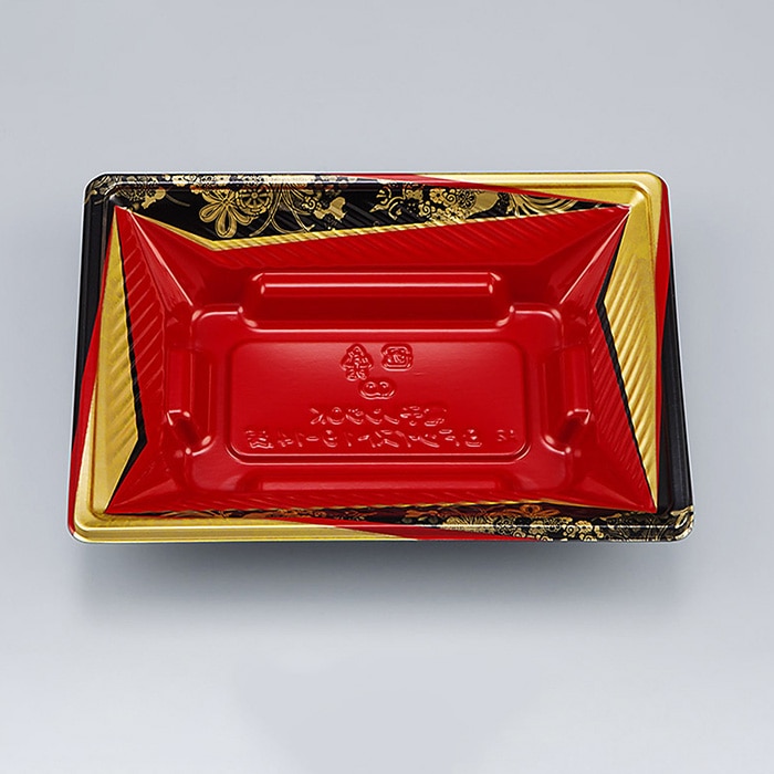 シーピー化成 弁当容器 BFツイスト 本体 19-14浅 辻風赤 50枚/袋(ご注文単位24袋)【直送品】