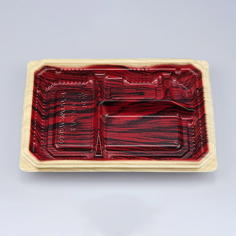 シーピー化成 弁当容器　BFNアルバ　本体 27-1 和もく赤 50枚/袋（ご注文単位12袋）【直送品】