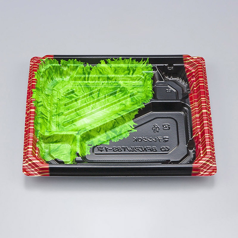 シーピー化成 弁当容器 BFNアルバ 本体 8S-1平 滝縞L 50枚/袋(ご注文単位12袋)【直送品】