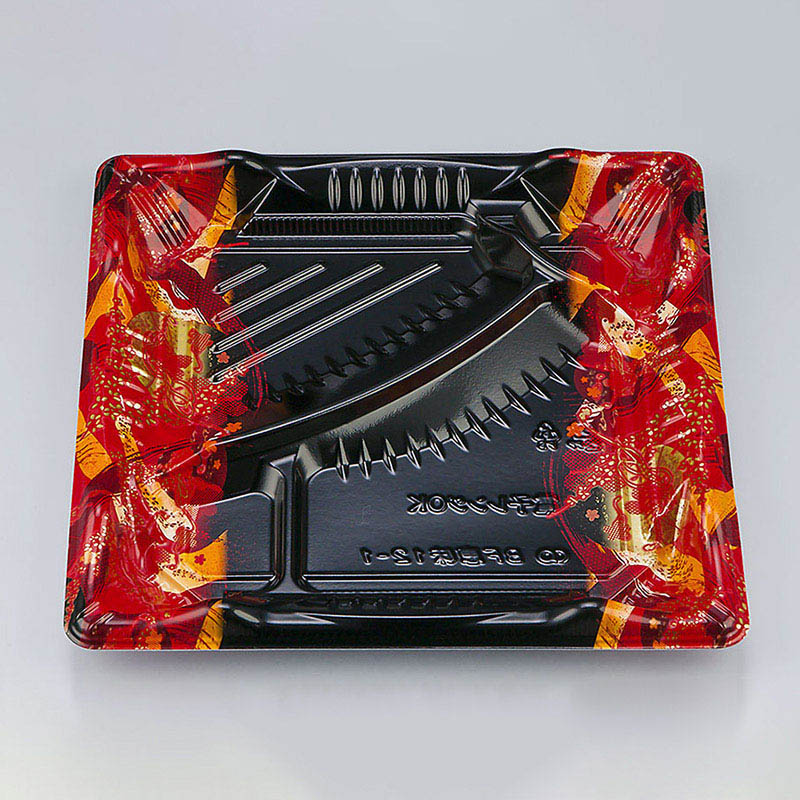 >シーピー化成 弁当容器 BF恵味 本体 12-1(N) 短冊赤 50枚/袋(ご注文単位12袋)【直送品】