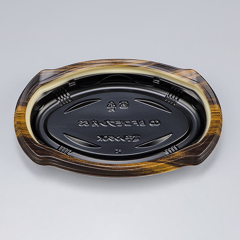 シーピー化成 プレート容器　BFコモプレ内　本体 63 ウッドC 50枚/袋（ご注文単位16袋）【直送品】