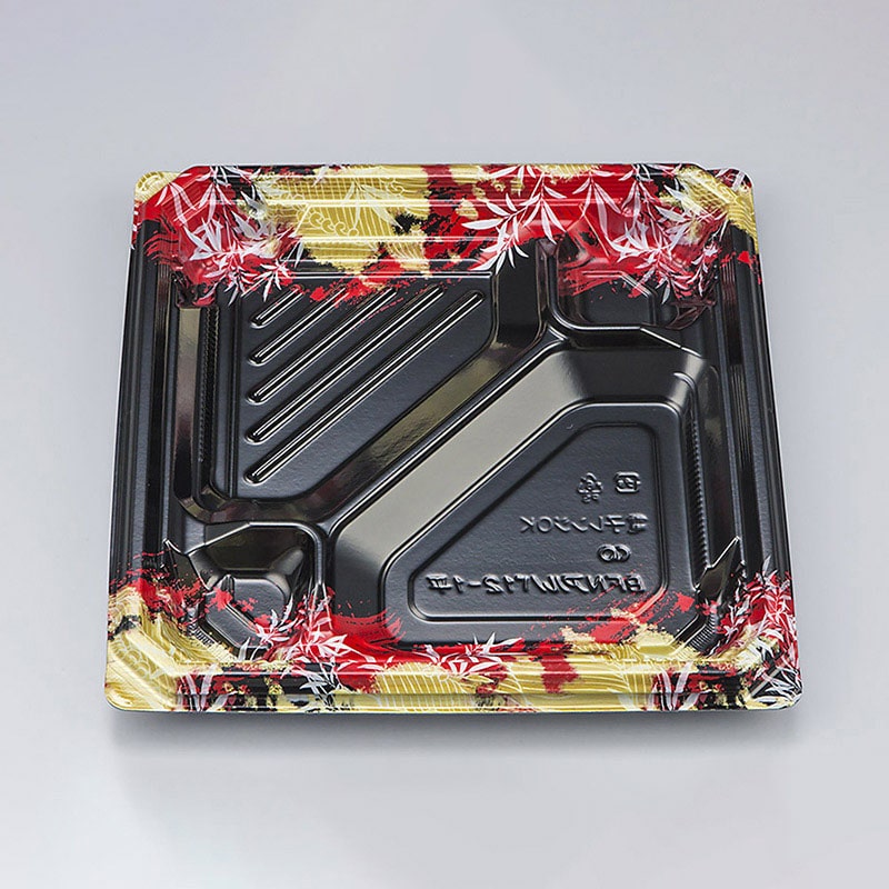 シーピー化成 弁当容器 BFNアルバ 本体 12-1平 みお赤 50枚/袋(ご注文単位8袋)【直送品】