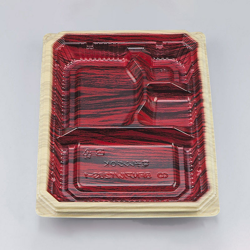 シーピー化成 弁当容器 BFNアルバ 本体 28S-1 和もく赤 50枚/袋(ご注文単位12袋)【直送品】