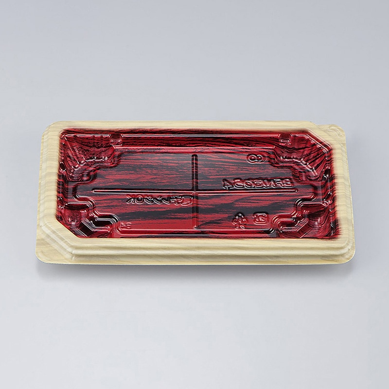 シーピー化成 米飯容器 BFNたわら 本体 4 和もく赤 50枚/袋(ご注文単位16袋)【直送品】