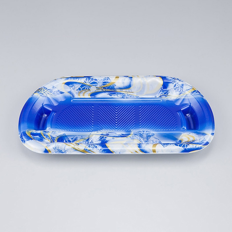 シーピー化成 刺身容器　SF磯浜半月　本体 3平 涼潮青 50枚/袋（ご注文単位16袋）【直送品】