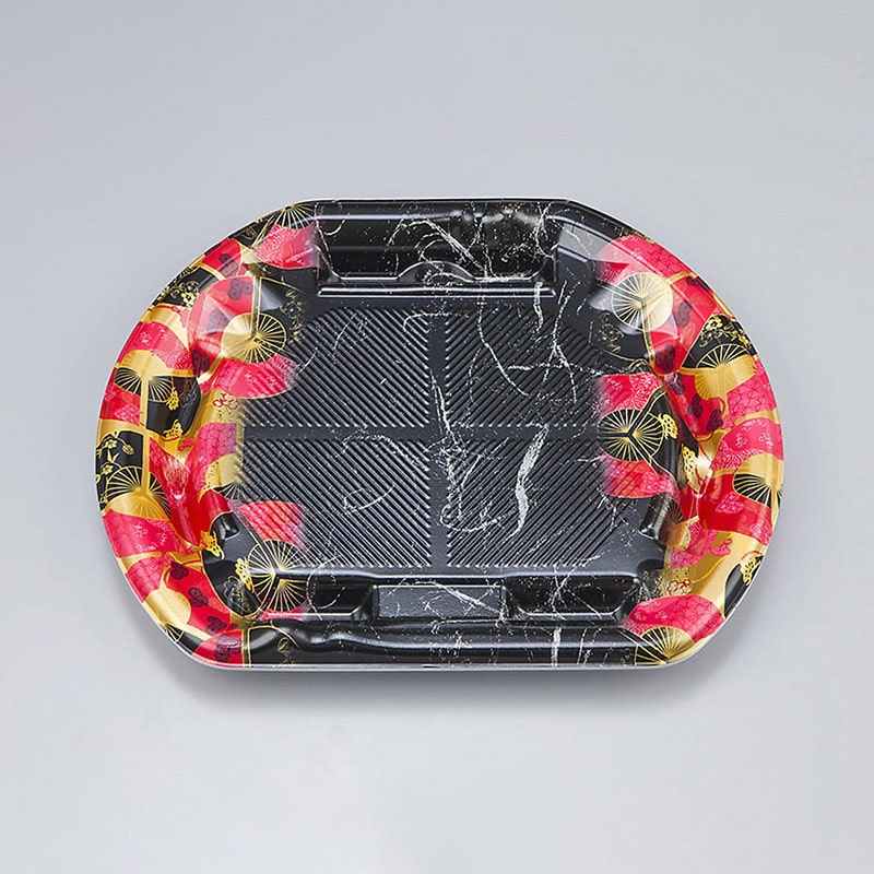 シーピー化成 刺身容器　SF磯浜半月　本体 6平 吉祥扇 50枚/袋（ご注文単位8袋）【直送品】